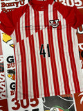 Red and white jersey #41