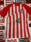 Red and white jersey #40