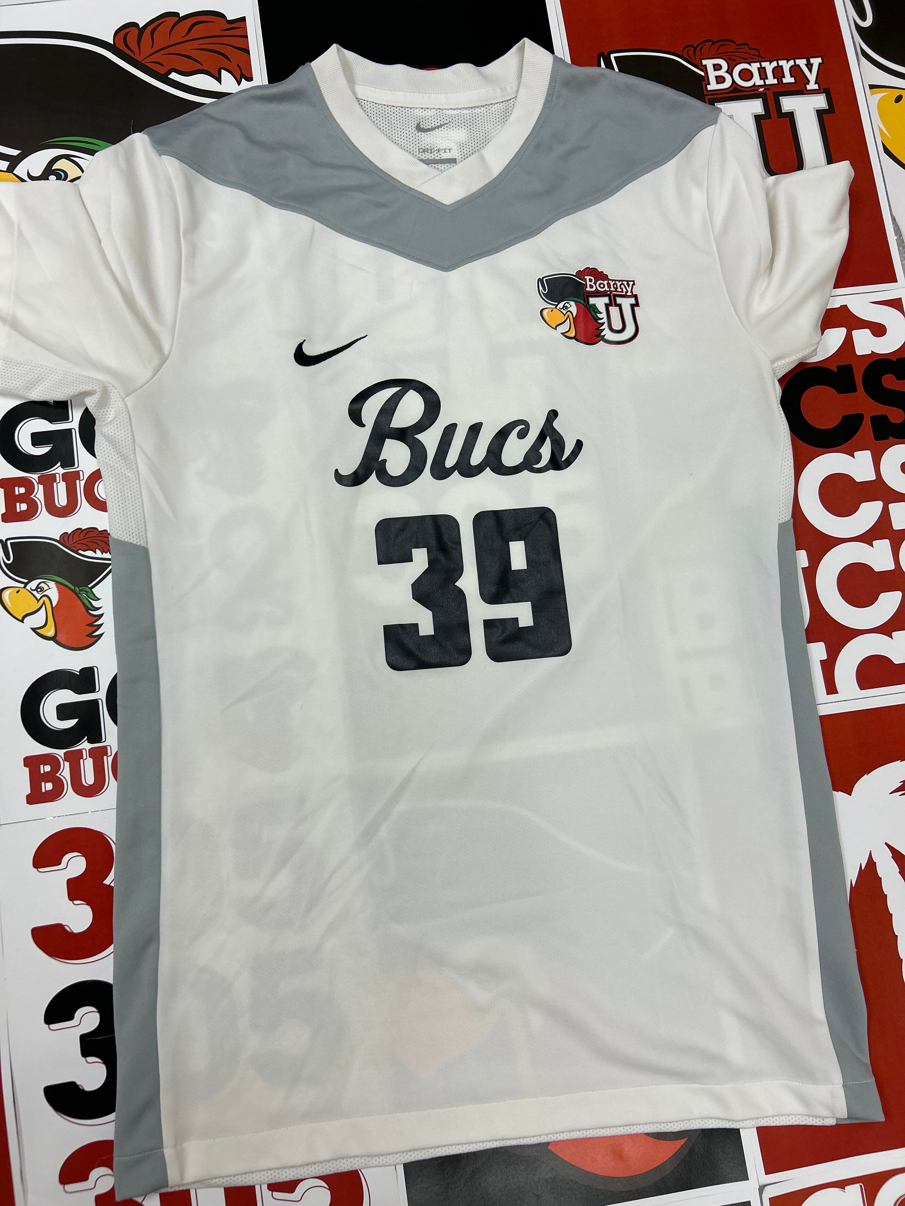 White jersey gray neck #39