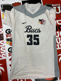 White jersey gray neck #35
