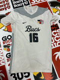 White jersey gray neck #16