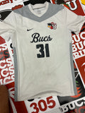White jersey gray neck #31