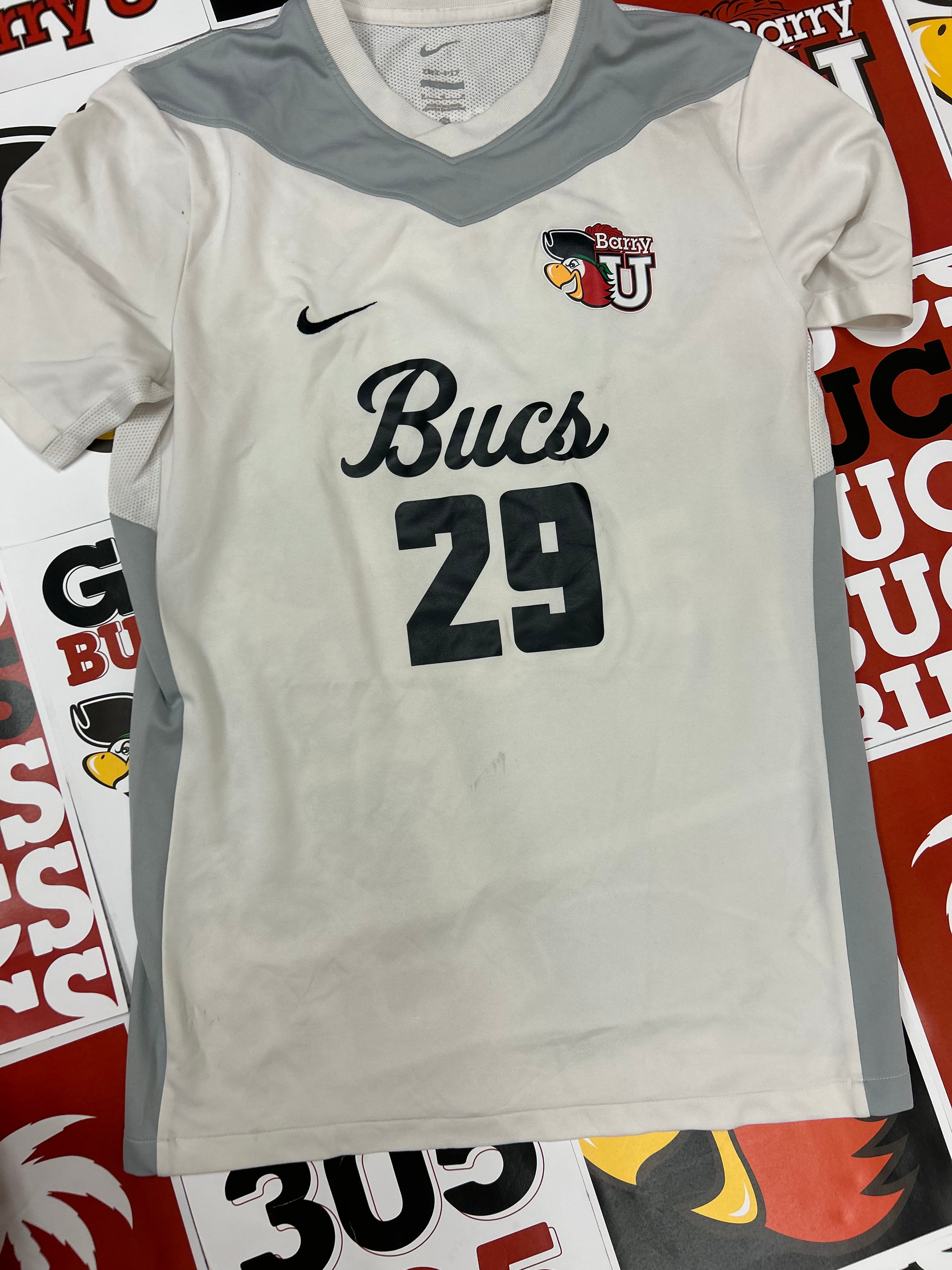 White jersey gray neck #29