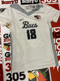 White jersey gray neck #18